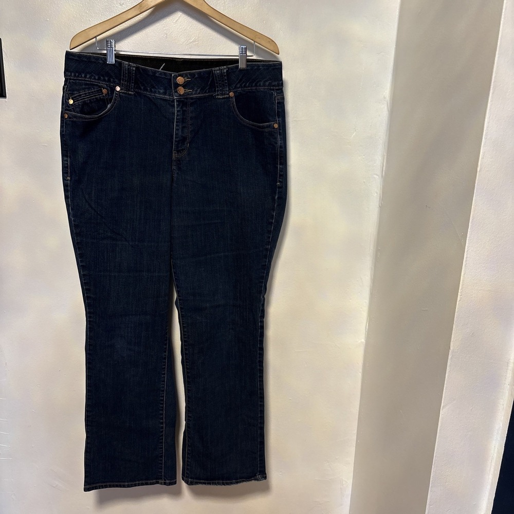 Lane Bryant Jeans Womens Size 18 Blue High Rise Straight Denim Stretch Dark Wash
